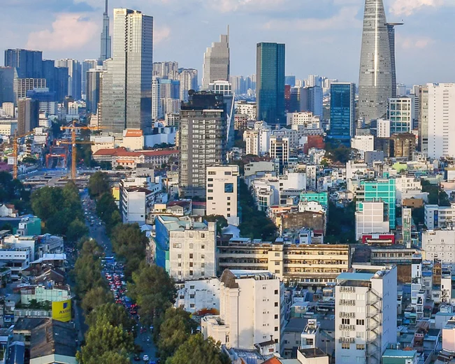 Aerial view of Ho Chi Minh City skyline