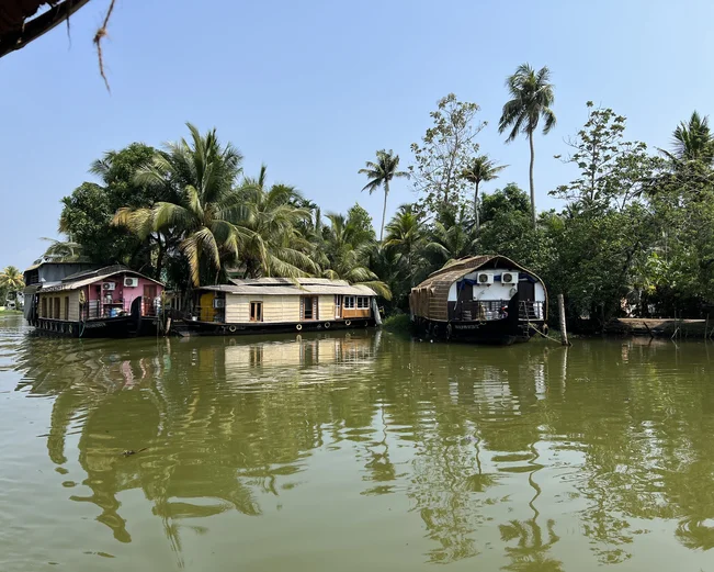 Kerala Backwaters with floating houses