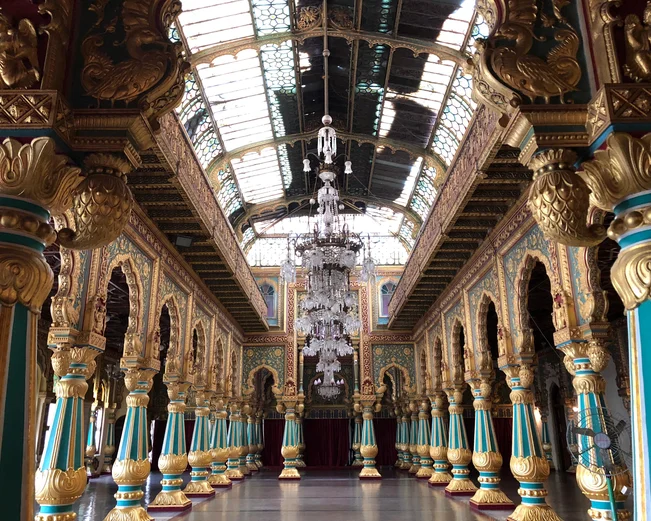 The interior of Mysore palace