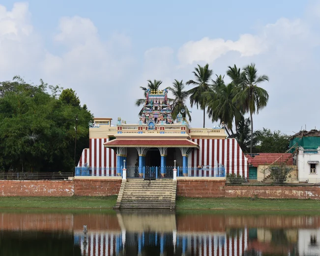 Chettinad temple across the water