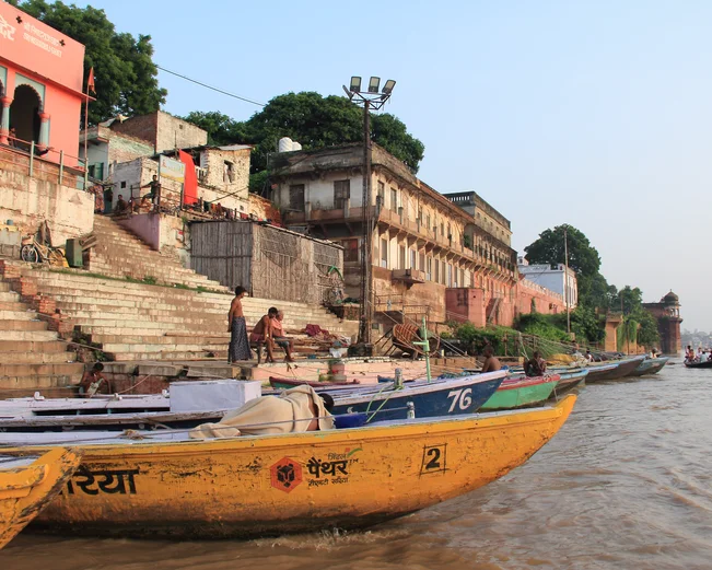 A view from a boat in Varanasi Uttar Pradesh India 