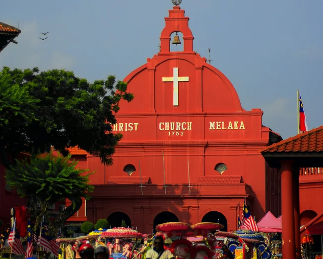 Pink church in Malacca Malaysia