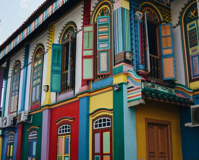 Colourful buildings in Singapore