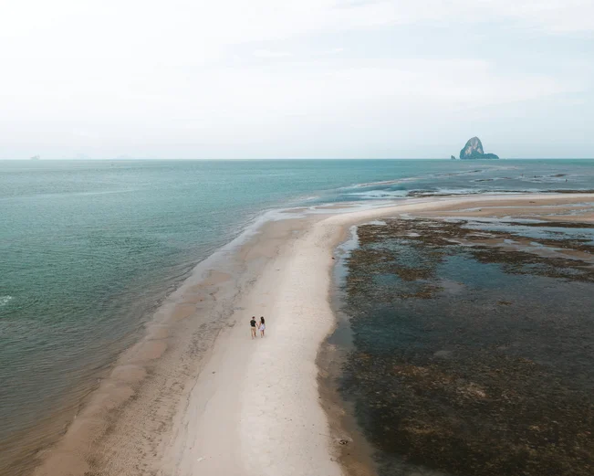 Couple walking on Thai beach