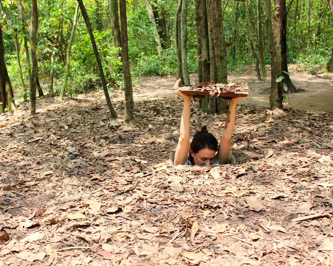 Emerging from Cu Chi Tunnels