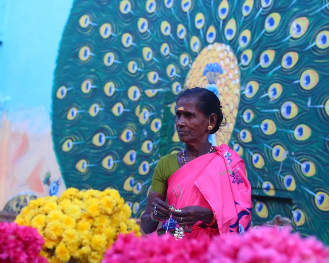 Peacock Woman, Chennai, India