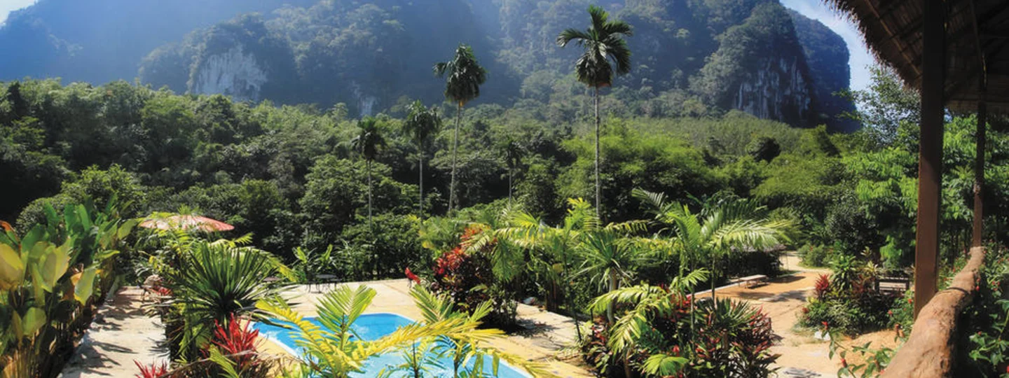 Pool and mountains