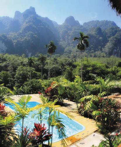 Pool and mountains