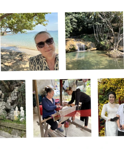 Photo collage of solo female traveller in Vietnam