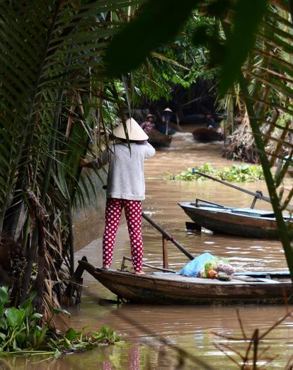 Mekong Delta coconut village sampan
