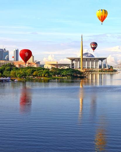 Hot air balloons over Putrajaya