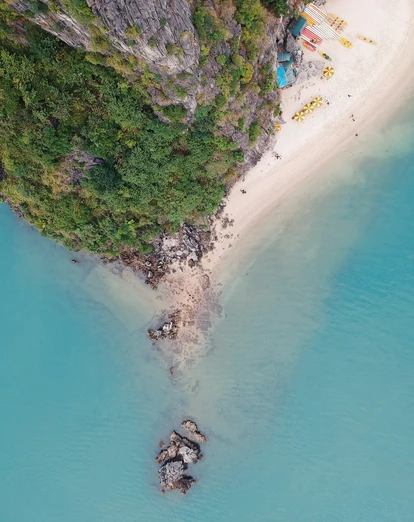 Aerial view of Halong Bey 
