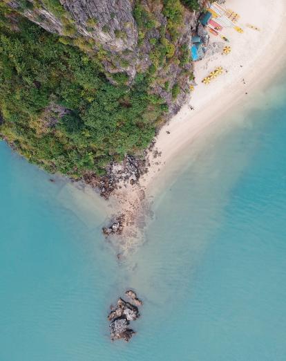 Aerial view of Halong Bey 