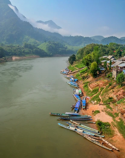 Aerial view of Nong Khiaw