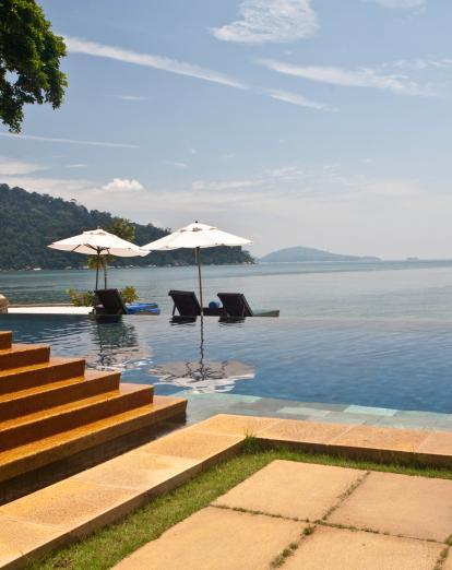 Sun loungers at Pangkor Laut