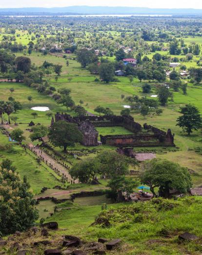 Aerial view of Wat Phou, Champasak