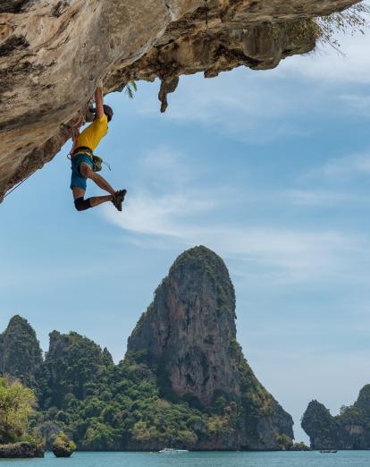 Climbing on Railay beach 