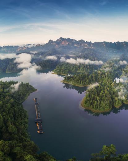 Aerial view of Rainforest Camp Cheow Larn Lake - © ELEPHANT HILLS