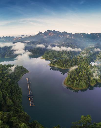 Aerial view of Rainforest Camp Cheow Larn Lake - © ELEPHANT HILLS