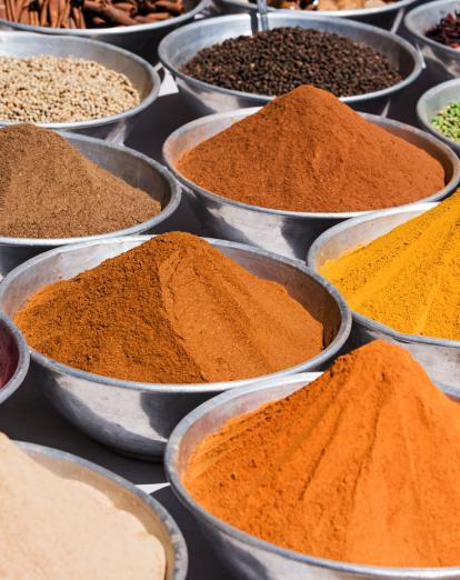 Spice assortment at food market 