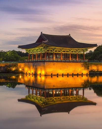 Donggung Palace illuminated at night 