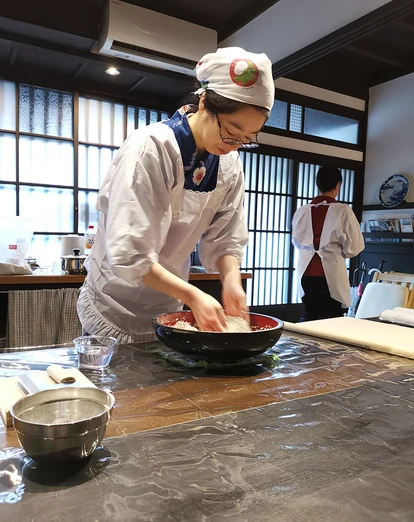 Chef preparing food at Kanazawa cookery class 