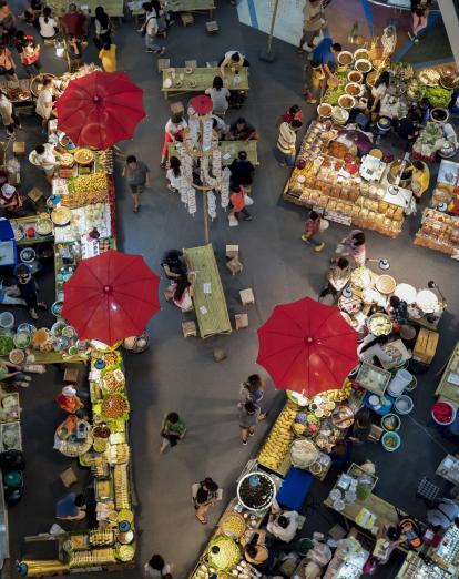 Aerial view of Chiang Mai market