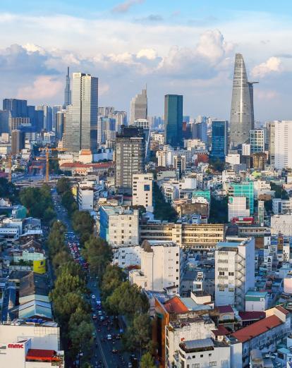 Aerial view of Ho Chi Minh City skyline