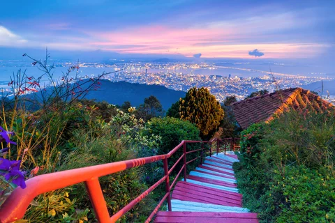 Steps up to Penang Hill