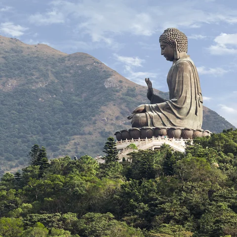 Giant Buddha statue on Lantau Island 