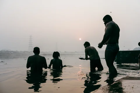 Men washing in the ganges