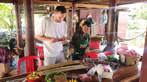 A traditional cooking class in Battambang Cambodia
