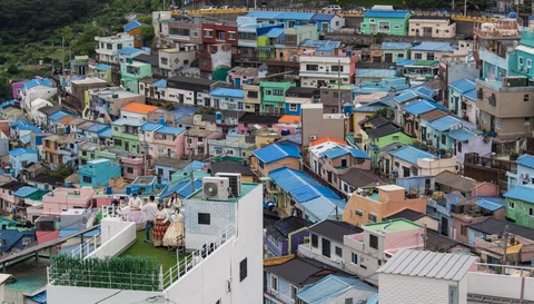 The best view from a Busan Rooftop in Gamcheon Culture Village in South Korea
