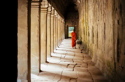 Cambodia Siem Reap Angkor monk
