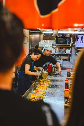 Hiroshima Okonomiyaki authentic traditional cooking in Japan