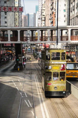 Hong Kong Island trams, probably near Admiralty