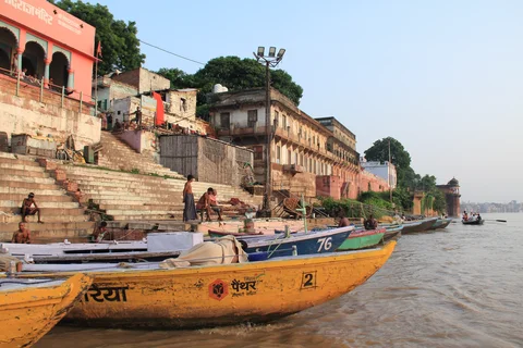 A view from a boat in Varanasi Uttar Pradesh India 