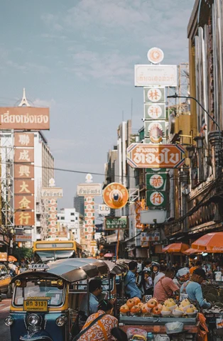 Chinatown street in Bangkok January