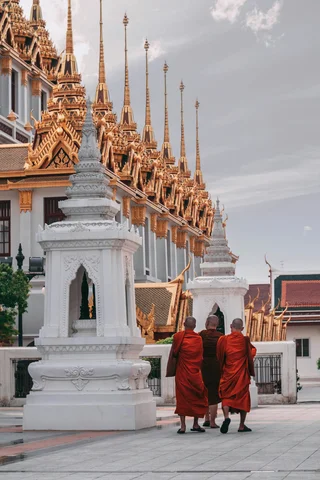 Monks and Stupa
