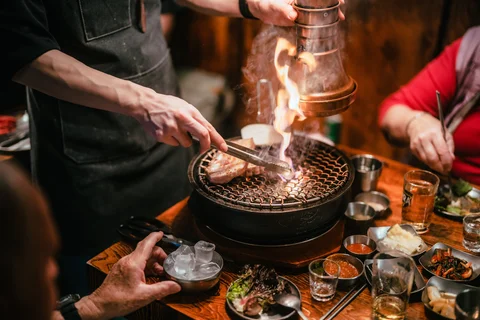 Traditional Korean BBQ in Seoul, South Korea 