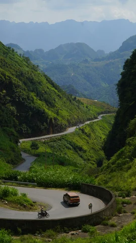 A windy road passing through the mountains