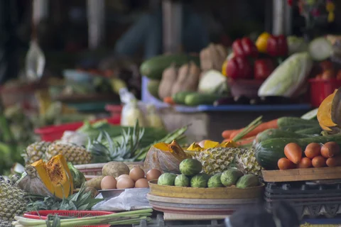Fruit and vegetables at the market