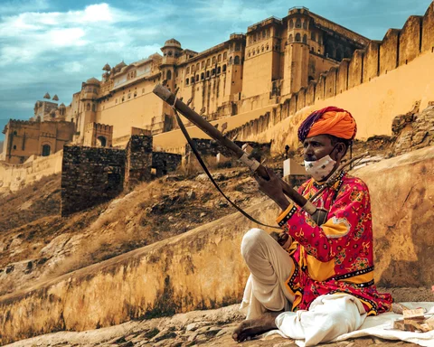 Amber Fort Musician, Jaipur, India