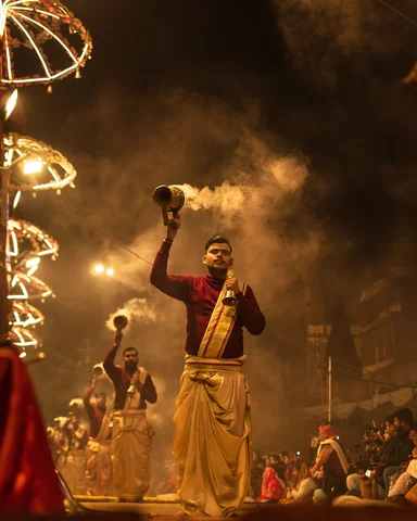 Varanasi Aarti ceremony, Varanasi, India