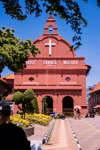 red brick exterior of Christ Church Melaka