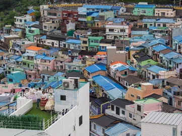 The best view from a Busan Rooftop in Gamcheon Culture Village in South Korea