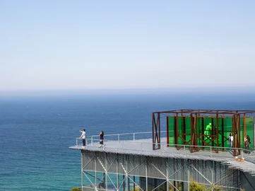 Haslla art world museum view of the coast and rooftop exhibition in Gangneung South Korea May