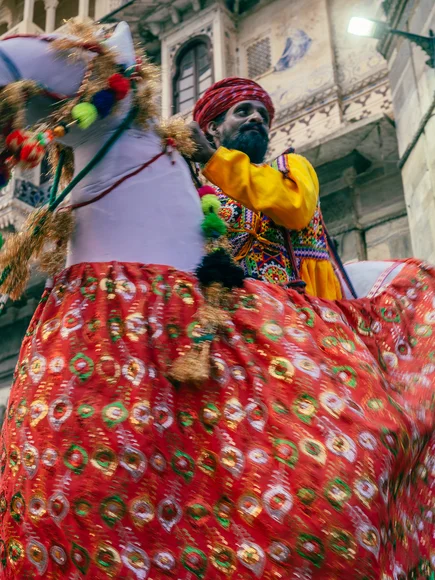 Man on horse in India