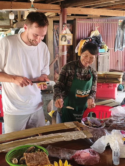 Traditional cooking class in Battambang, Cambodia on a solo adventure trip