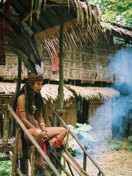 Mari Mari cultural village tribe member in Borneo